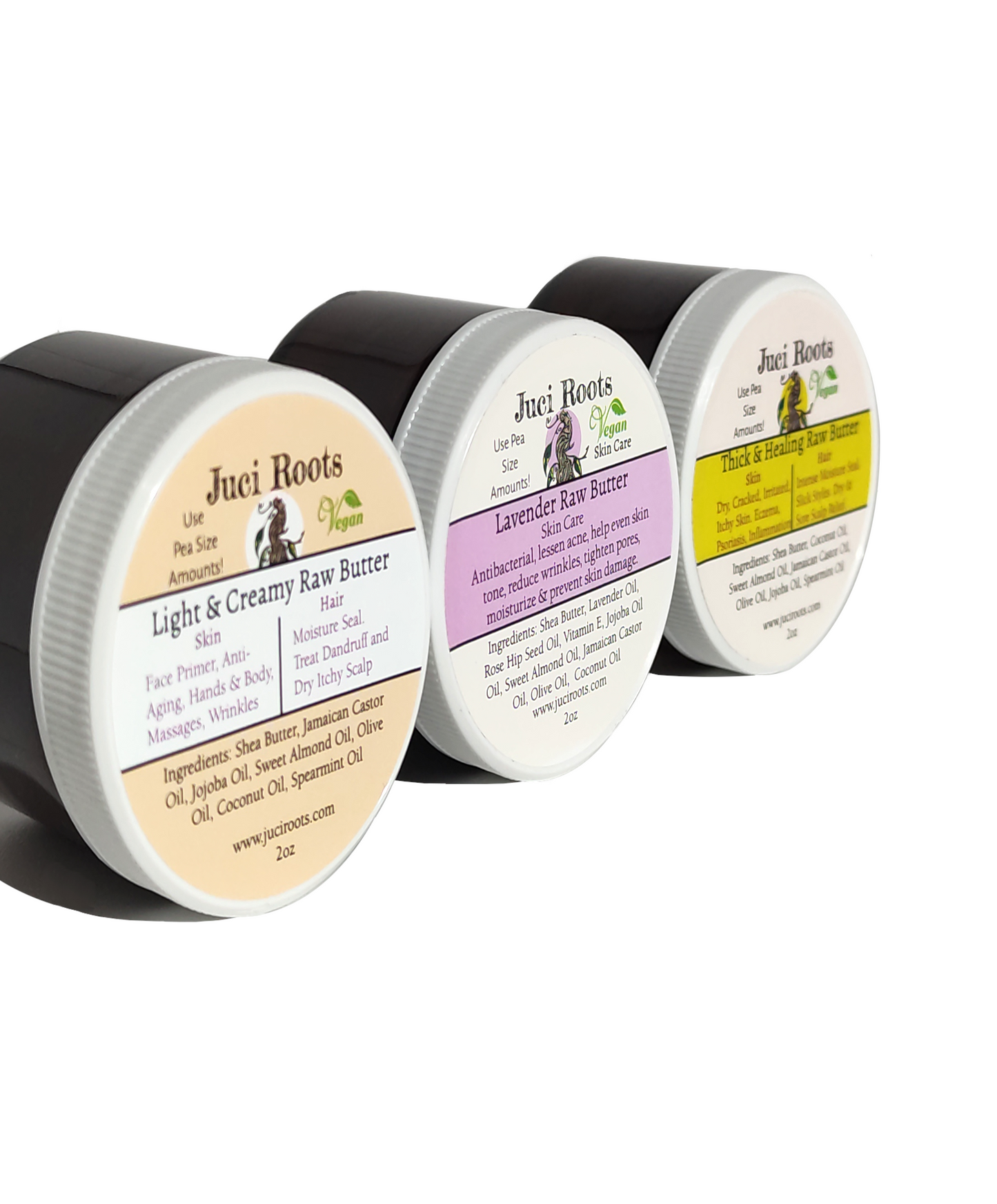 Body Butter Set 2oz Thick & Healing, Light & Creamy, Lavender
