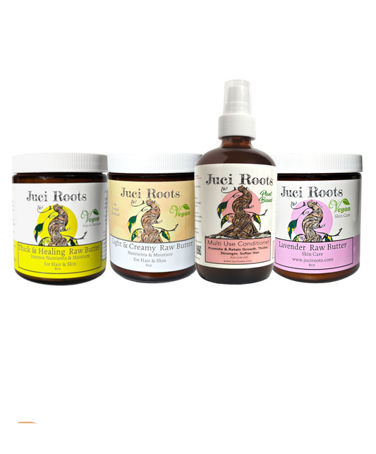 Hair Conditioner & Body Butter spa Set 8oz Thick & Healing, Light & Creamy, Lavender